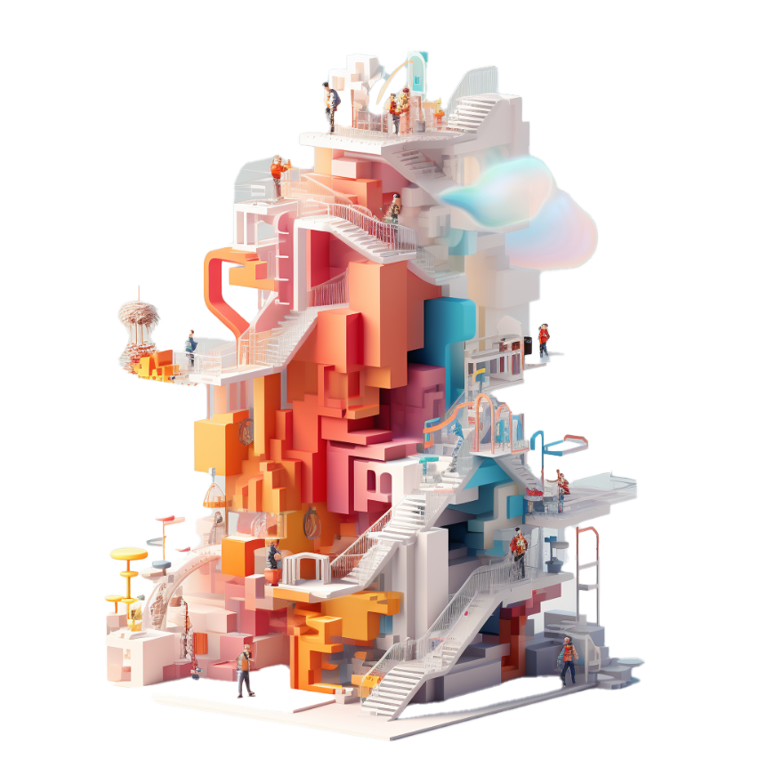 3D illustration of mobile game growth and consulting services