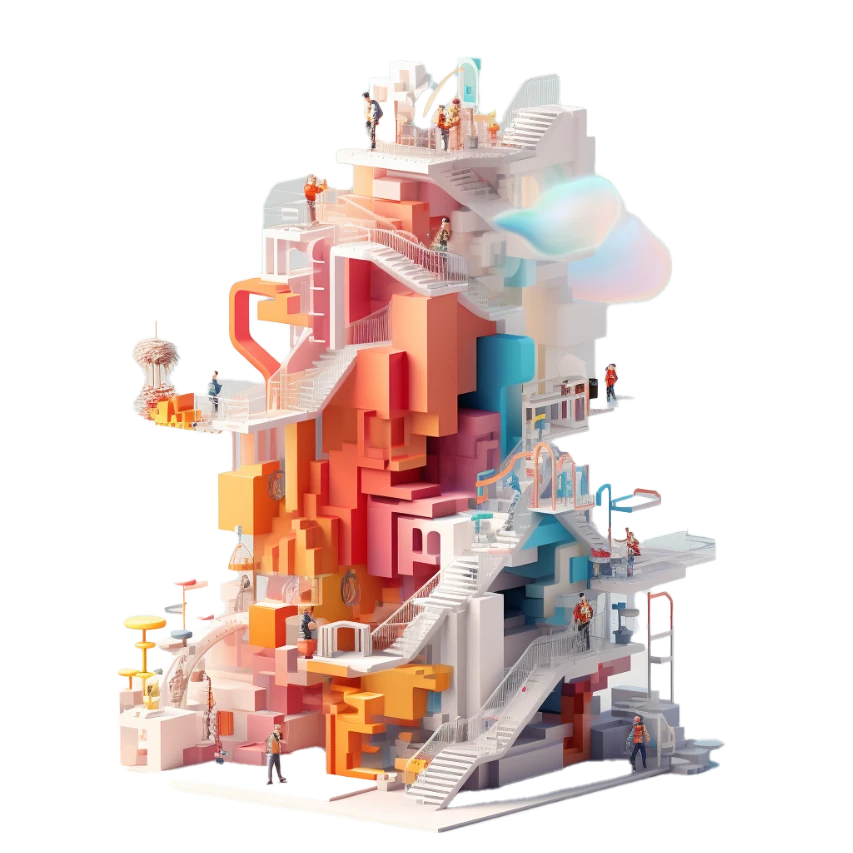 3D illustration of mobile game growth and consulting services